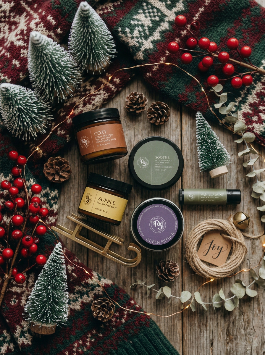 Herb-Infused Gift Set: Supple, Queen Esther, Cozy, Soothe + Lip Balm