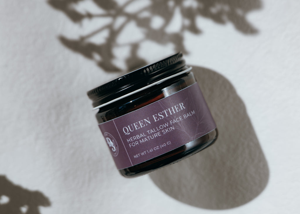 Queen Esther – Frankincense-Infused Tallow Face Balm for Mature Skin
